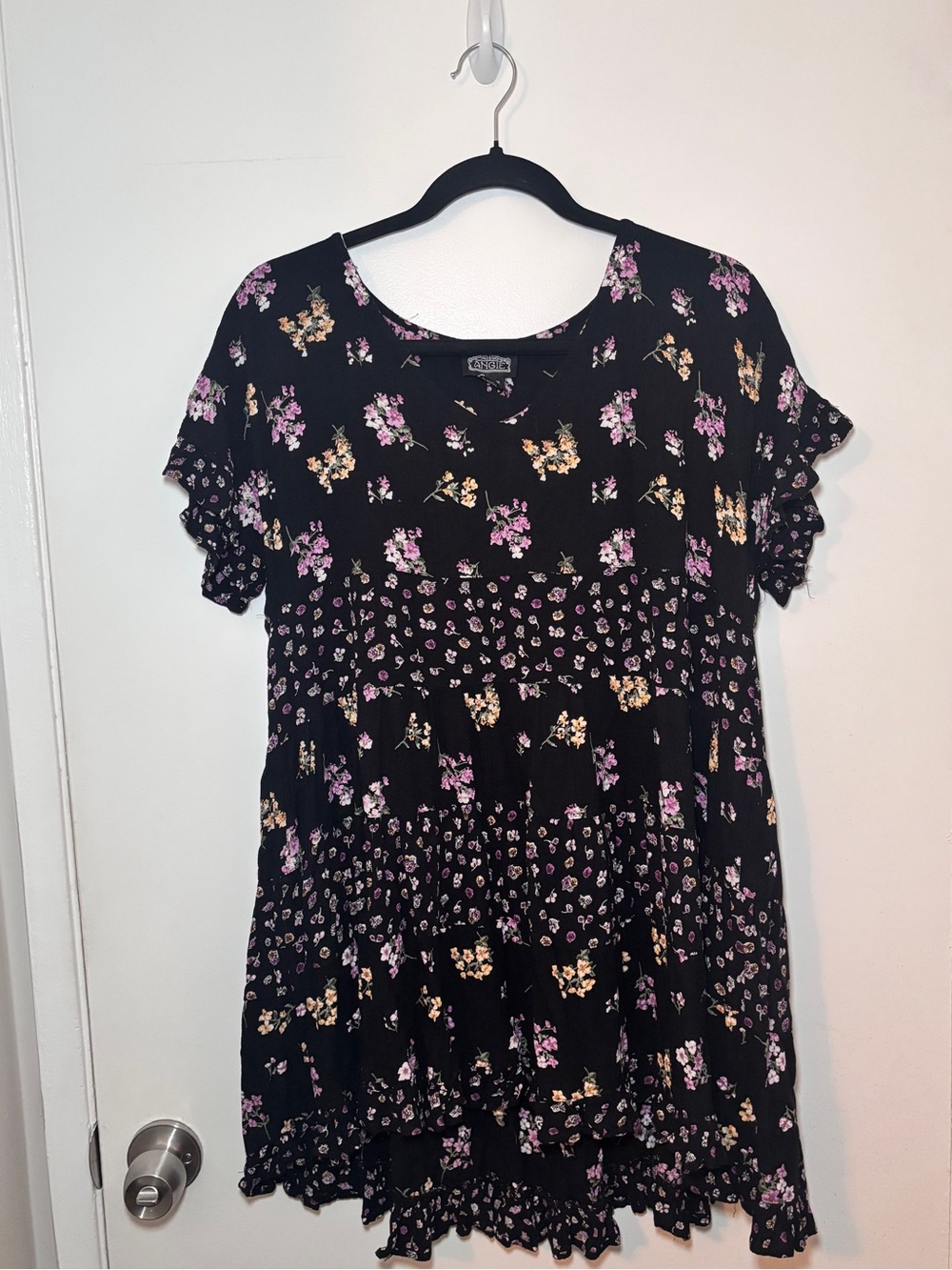 Floral Short Ruffle Sleeve Sun Dress